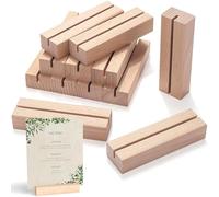 FLZONHUT Porte Carte Bois,10 Pièces Support Photo en Bois,Porte Menu Mariage en Support,Porte-photo de Plaque Signalétique Porte-cartes de Hêtre pour Restaurants,Mariages,Banquets et Fêtes