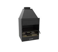 FM Calefaccion Barbecue Charbon et Bois à Poser ou Encastrer BF-60 Acier 62,5 x 55 cm - BF-60