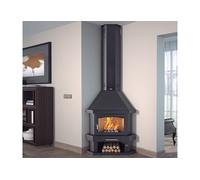 FM Calefaccion Cheminée à bois d’angle double combustion en acier - 11 kW - C-300 R