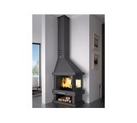 FM Calefaccion Cheminée d’angle double combustion en acier 11 kW - droite - C-302 D