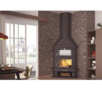 FM Calefaccion Cheminée d’angle double combustion en acier avec four - 14 kW - C-200 RH