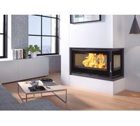 FM Calefaccion Insert à bois d’angle double combustion + ventilation 13,5 kW - droite - IT-122 DK