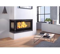 FM Calefaccion Insert à bois d’angle double combustion + ventilation 13,5 kW - gauche - IT-122 IK