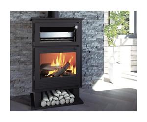 FM Calefaccion Poêle à bois avec four en acier Dakota - 9,5 kW - CH-8