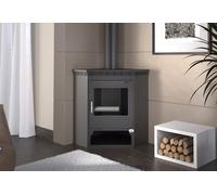 FM Calefaccion Poêle à bois d’angle double combustion avec bûcher intégré 11 kW - M-105 - M-105