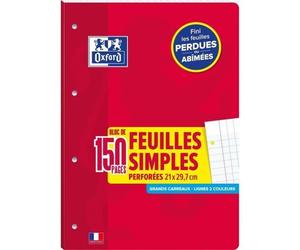 Fm Detachables Oxford School A4 150p 90g Perforees 4 Trous Seyes Ouch