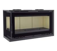 FM Insert d'angle turboventilé IT-182IK 12,8kW foyer vermiculite et verre sérigraphié Noir