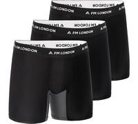 FM London Boxer en Bambou pour Homme, Boxer pour Homme Long en Bambou avec Empiècements Anti-Frottements, Poche Profilée, Évacuation de l'Humidité, sans Étiquette, Respirant (3 Pièces)