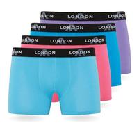 FM London Boxers (Lot de 4/8) pour Hommes Shorts, Néon Foncé Assorti (4 unités), XL