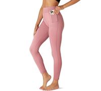 FM London Legging de Sport avec Poches , Legging Taille Haute pour Femmes en Version Intégrale et Motifs Capri , Legging sans Coutures pour le Fitness et le Yoga, Rose, M