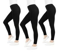 FM London - Lot de 3 leggins décontractés pour femmes Leggins élastiques, coupe ajustée