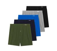 FM London Lot de 5 Boxers pour Homme Coupe Ample, Caleçon Parachute pour Homme en Coton, Sous-Vêtements 100% Coton Ultra Doux Couleurs Unies avec Braguette Boutonnée et Ceinture Extensible Confortable