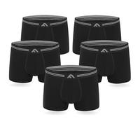 FM London Lot de 5 Boxers très Doux, en Bambou Shorts, Noir, Homme