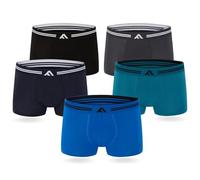 FM London Lot de 5 boxers très doux, en bambou, sans étiquette, coupe élastique, pour homme