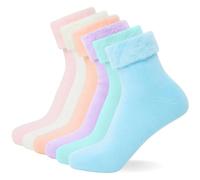 FM London lot de 6 chaussettes de lit thermiques super douces pour femmes