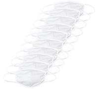 FM London (Pack de 10) Masque facial en tissu réutilisable - Conçu pour soulager le rhume des foins, les allergies et la grippe - 100% coton doux, taille standard, masques faciaux blancs