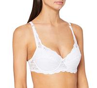 FM London Soutien-gorge push-up en dentelle pour femme - Rembourré, à armatures, emboîtant, Blanc, Taille 105D