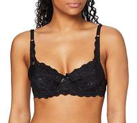FM London Soutien-gorge push-up en dentelle pour femme - Rembourré, à armatures, emboîtant, Noir, Taille 100E