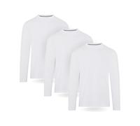 FM London T-Shirt à Manche Longue pour Homme, Tee-Shirt pour Homme, Coupe Flatteuse, Poids Premium, Col Ras-du-Cou en Coton Ultra Doux, Lot de 3