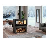 FM Poêle à bois central double face M-172 LK 12,5kW turbo ventilé