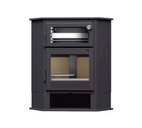 FM Poêle à bois d'angle en acier CH-8 R 9,5kW avec four inox