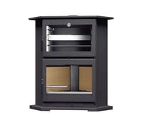 FM Poêle à bois d'angle en acier CH-9 R 11kW avec four inox
