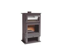 Fm poêle à bois en acier ch-8 9,5kw avec four inox Gris anthracite G
