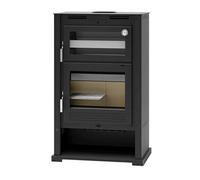 FM Poêle à bois turbo M-107 T 9,5kW avec portes en fonte et four inox