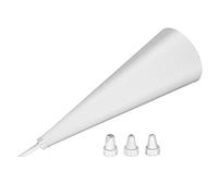 FM Professional 21507 Poche à douille en coton avec 4 douilles plastique, poche a douille, poche a douille patisserie, poche à douille professionnelle réutilisable, Coton, Plastique, 30 x 19 cm