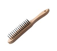 FMprofessional Brosse métallique pour Barbecue, Longueur 28 cm, Manche en Bois Naturel, idéale pour Nettoyer Les grilles et barbecues, Brosse BBQ, ustensiles de Cuisson