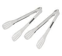 FM Professional 21628 Lot de 2 pinces à servir ajourées, Acier inoxydable, 4x11,6x33cm