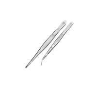 FM Professional 21632 Lot de 2 pinces de précision inox, pince cuisine inox, pince alimentaire cuisine, ustensiles de cuisine inox, pince de precision, Acier inoxydable, 18 et 15,5 cm