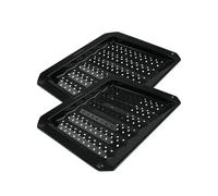 FM Professional 9349550 Lot de 2 Plaques ondulée pour barbecue ou four, plat four, plaque four, plat barbecue, Acier, Email, 38 x 33 cm