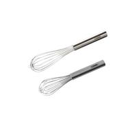 FM Professional 9940750 Lot de 2 fouets inox, Fouet cuisine, Fouet inox, Fouet professionnel, Ustensile de cuisine, Acier inoxydable, Argenté, 25 cm et 30 cm