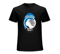 Fm10 Men's Atalanta Bergamo DEA Nerazzurri Sport Tee Shirt 100% Cotton Short Sleeve T-Shirt Black XL