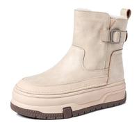 FM2018XSL Femme Neige Bottes,Fausse Fourrure Mi-Mollet Bottes d'Hiver,avec Fermeture Éclair Confortables Doublé