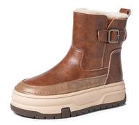 FM2018XSL Femme Neige Bottes,Fausse Fourrure Mi-Mollet Bottes d'Hiver,avec Fermeture Éclair Confortables Doublé