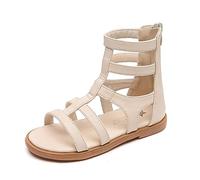 FM2018XSL Sandales romaine pour filles Chaussures Confortable avec fermeture éclair d'été (beige, little_kid, women, numeric_31, numeric, eu_footwear_size_system, medium)