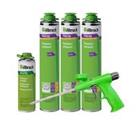FM230 PLUS Lot de 3 mousses de montage pour fenêtres et façades - Haute isolation acoustique - 750 ml - Avec nettoyant AA290 et pistolet à mousse Illbruck