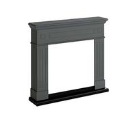 Fm462 Gr3 Housse De Cheminee Pour Insert Electrique Cadre En Bois Gris Fonce