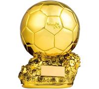 Fmarche Trophée Ballon Or Football Champion Trophée Golden Ballon Football Trophy Collection de Souvenirs Décorations Maison Bureau Cadeaux pour Fans (15cm)