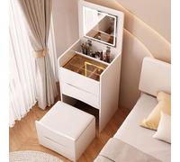 FMBLDM 3 en 1 Coiffeuse a Plateau Rabattable Peut Être Utilisé comme Table Chevet Lorsqu'il Est Fermé Grand Espace Rangement Petit Bureau 40cm/40cm/82cm Moderne et Simple 40cm/40cm/82cm