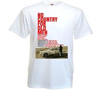 FMCA No Country for Old Men v1 T Shirt Movie Poster Coen Brothers S-5XL WhiteMedium