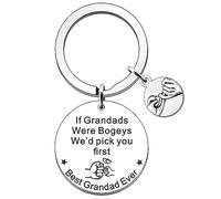 FMCC Porte-clés « Best Grandad » - Cadeau d'anniversaire ou de Noël - Inscription « The Love Between Grandad and Grandson is Forever »