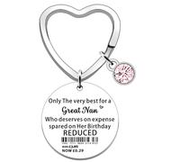 FMCC Porte-clés cadeau d'anniversaire pour grand-mère - Cadeau amusant pour grand-mère - Inscription « Only The Very Best for My Great Nan on her Birthday »