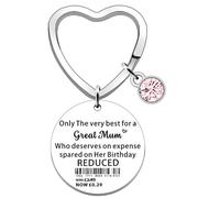 FMCC Porte-clés cadeau d'anniversaire pour maman - Cadeau amusant pour maman - Only The Very Best for My Great Mum on her Birthday
