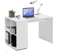 FMD Bureau avec étagères latérales 117 x 72,9 x 73,5 cm Blanc Blanc G