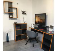 FMD Étagère sur pied 3 compartiments ouverts 68,5x33x99 cm Anthracite