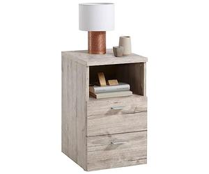 FMD furniture 652-001E Console de Nuit en Panneaux de Particules mélaminés Imitation chêne Sable Dimensions : env. 35 x 61,5 x 40 cm