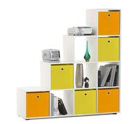 FMD Moebel 248-002 Mega 2 Bibliothèque escalier Bois Gris 138,5 x 33 x 143,5 cm